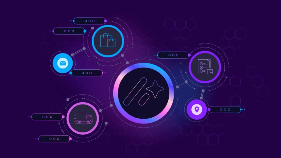 Cosmic image of circles to show AI connectivity