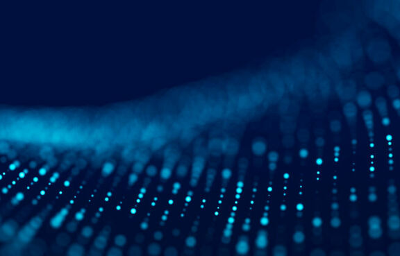 Abstract Data Dots Particles Wave Blur Blue