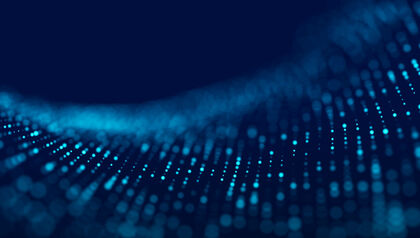 Abstract Data Dots Particles Wave Blur Blue