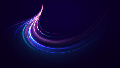 Abstract light lines of movement and speed in neon color