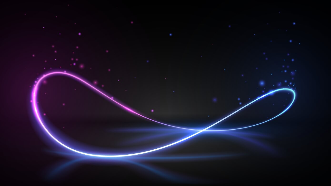 Abstract image of an circular light wave.