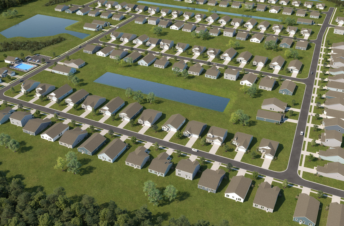 streets with single-family homes and grass