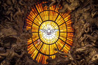 Bernini's Holy Spirit Dove Stained Glass above St. Peter's Throne