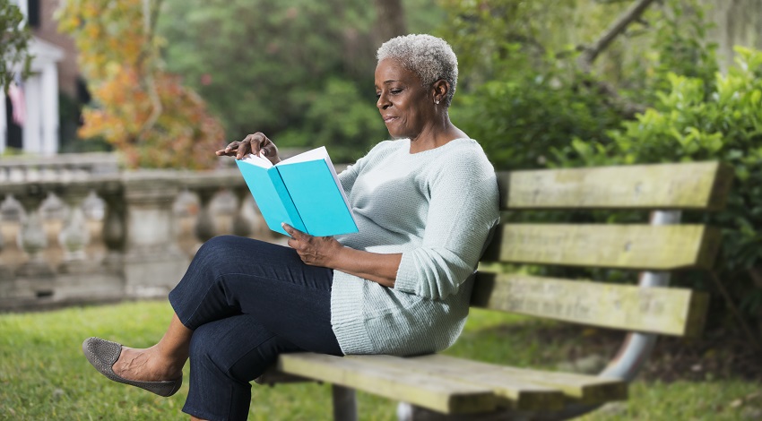 A woman reading