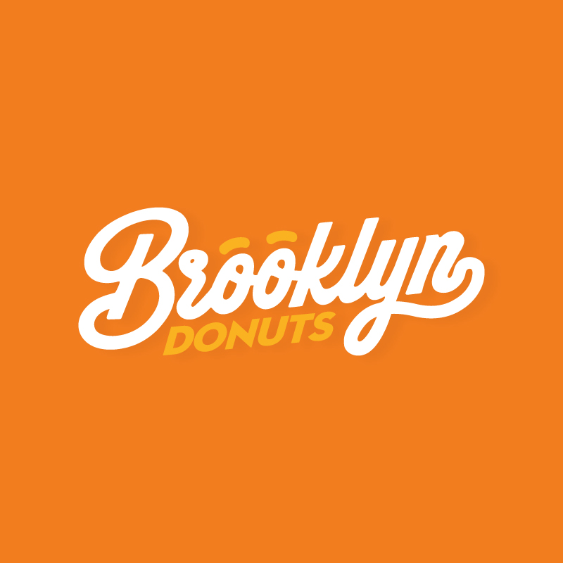 Brooklyn Donuts on orange background
