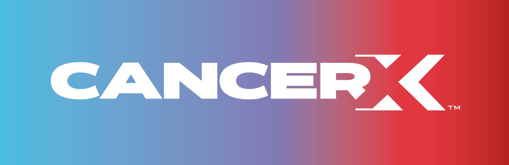 CancerX logo on colorful background