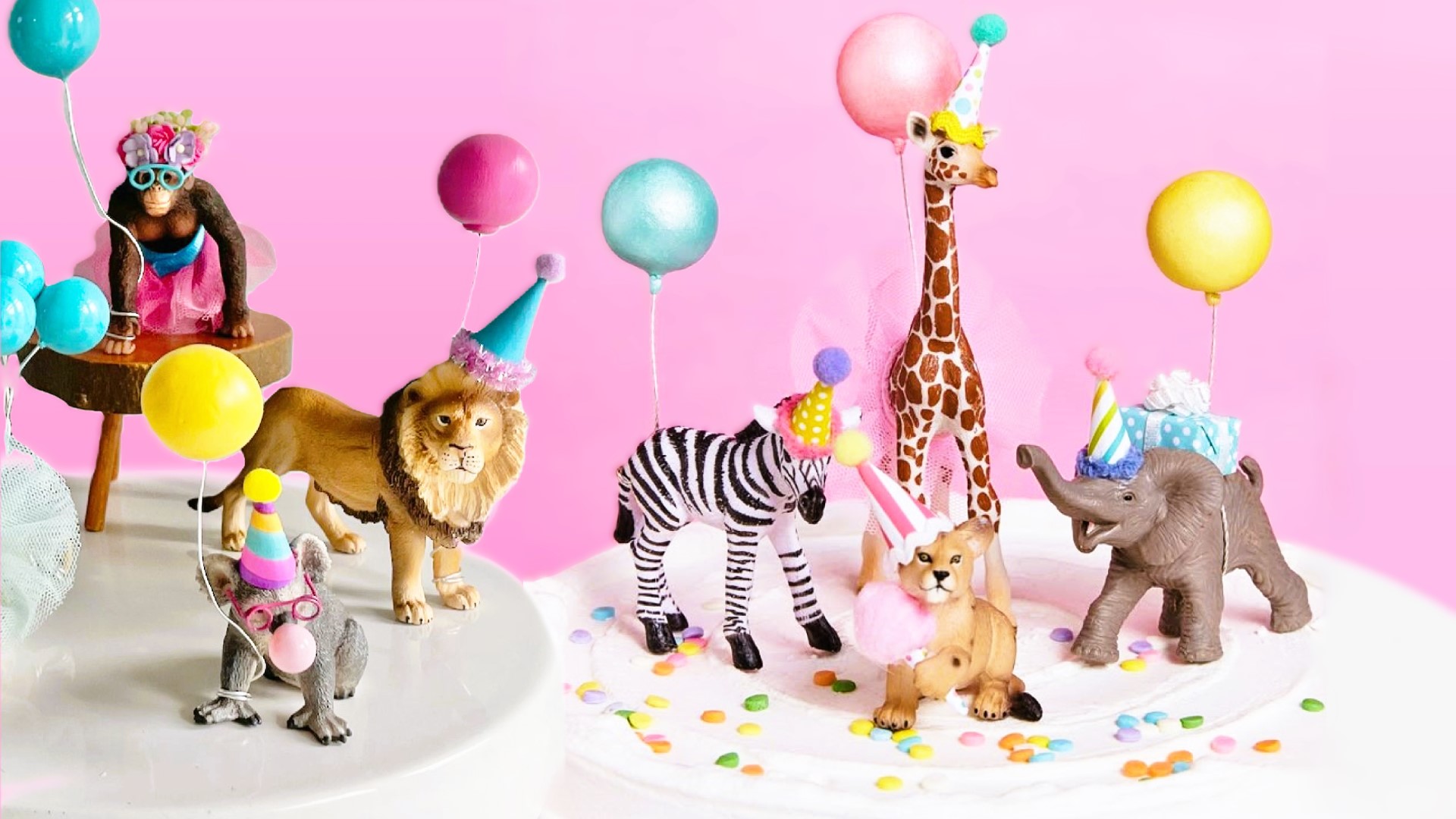 A variety of safari animal toys