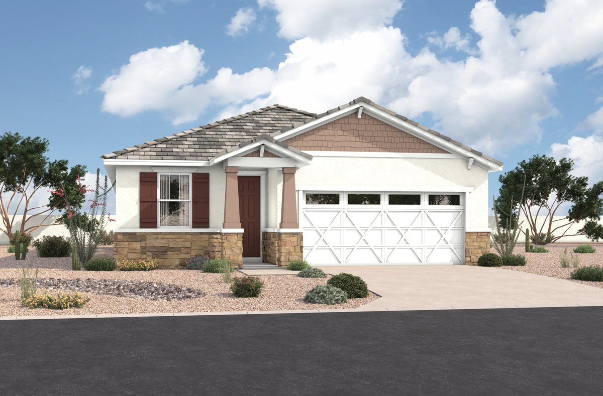 single-story home with desert landscaping