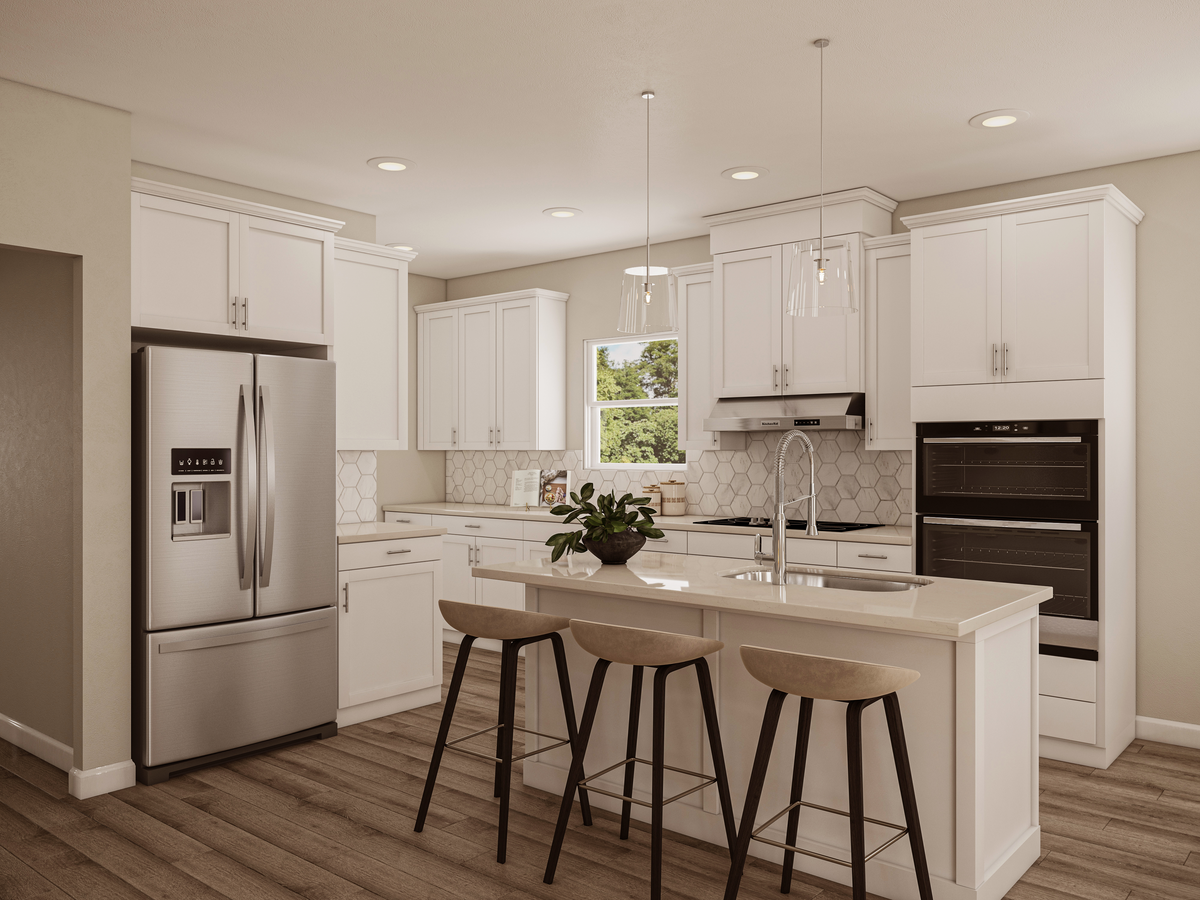 kitchen with white cabinets and hardwood floors