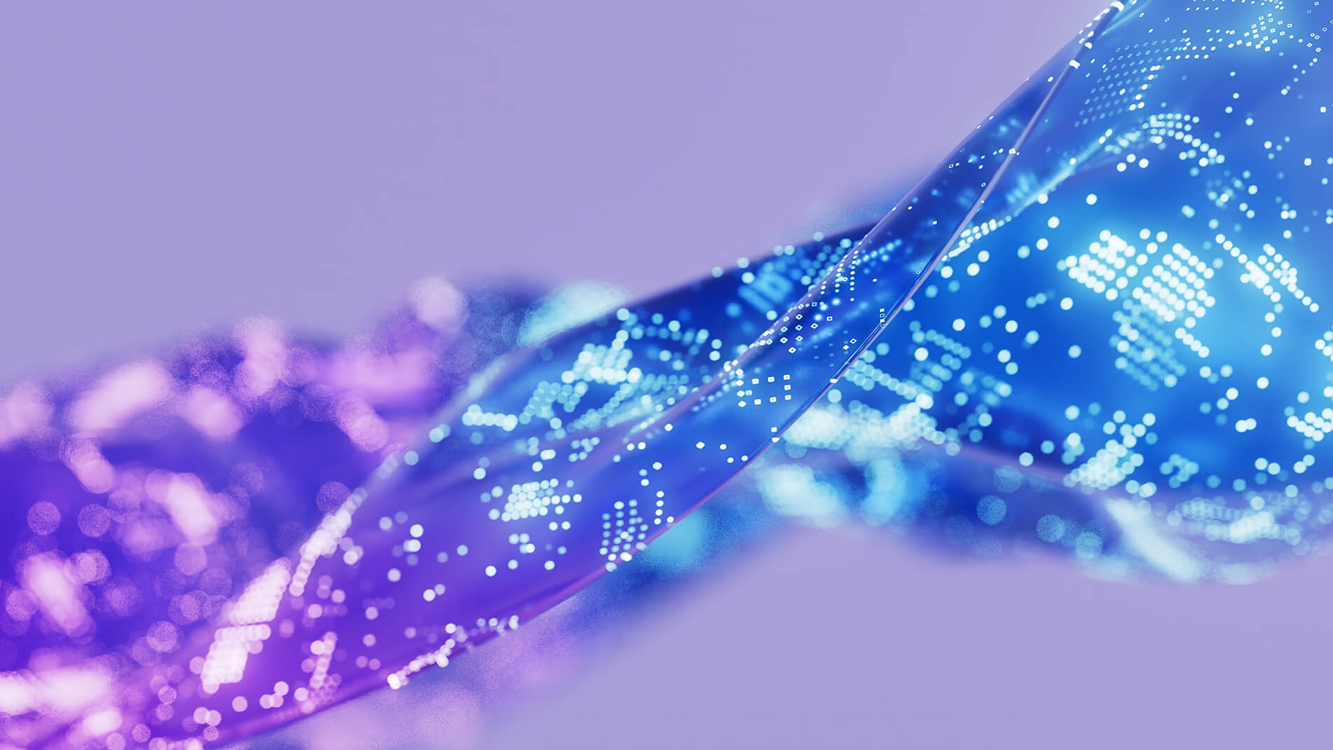 Abstract image of twisting data strands.