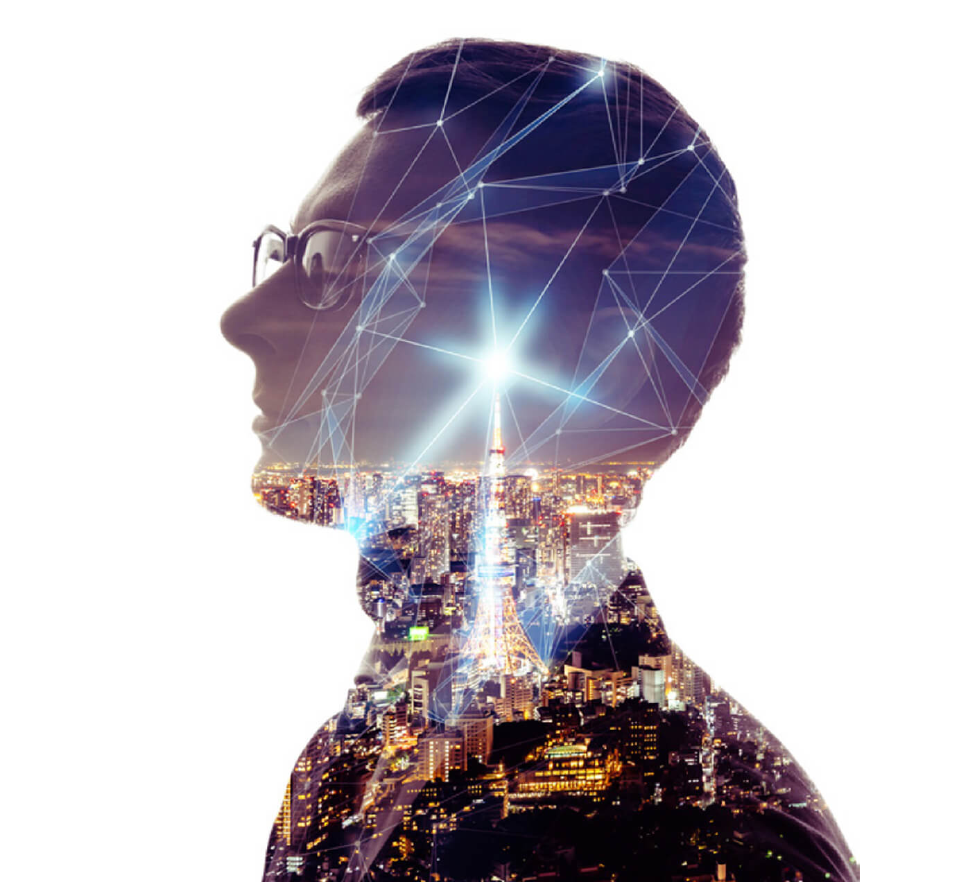 Abstract image of a silohuette of a man.