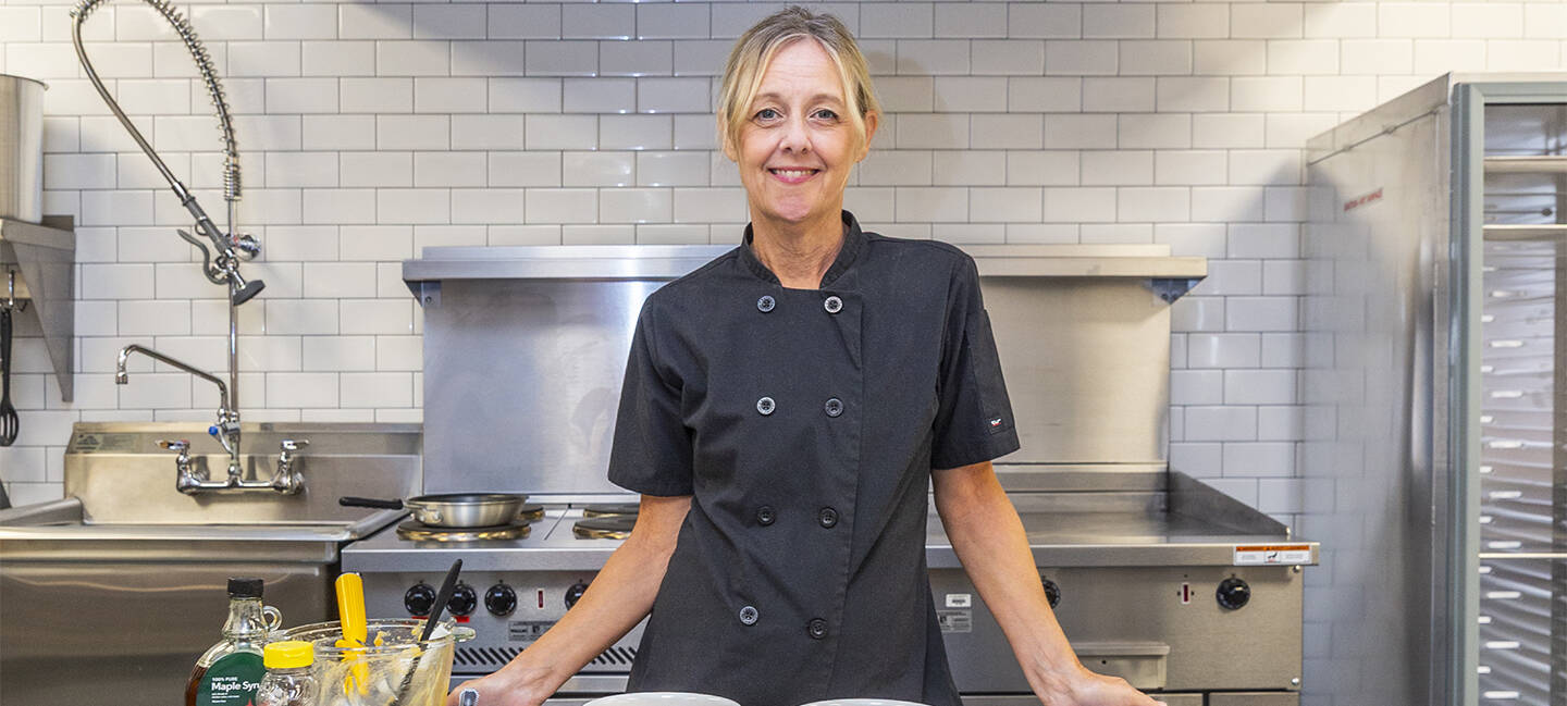 Chef Sarah Krieger brings decades of experience as a chef and a dietitian to Moffitt’s research kitchen.