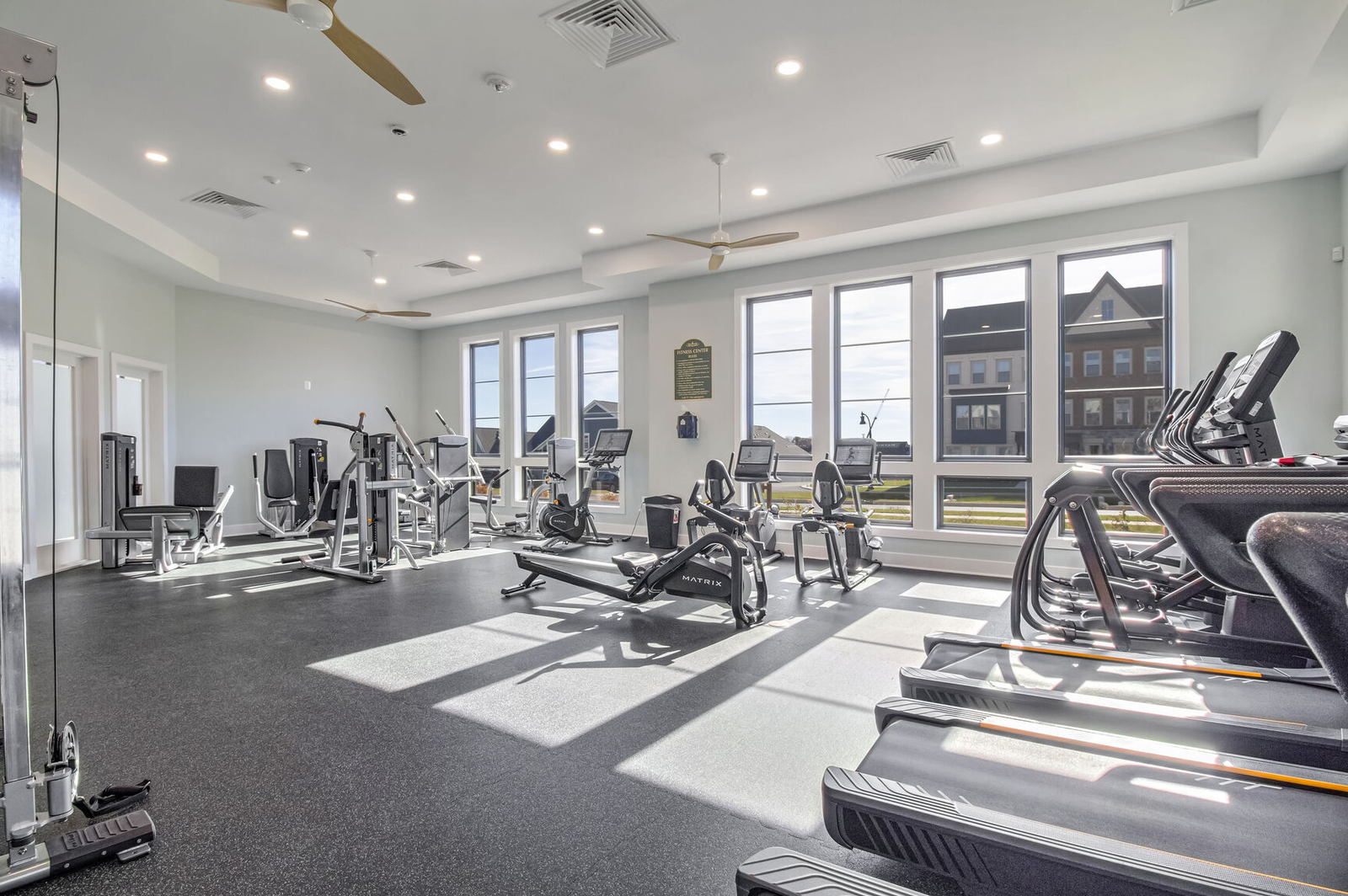 fitness center with multiple machines