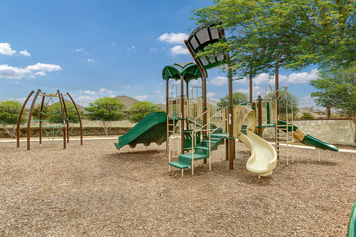 playground on mulch with slide & stairs 