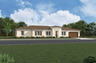 exterior of single-story home with brown garage and desert landscaping
