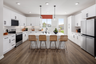 kitchen with large windows and large island