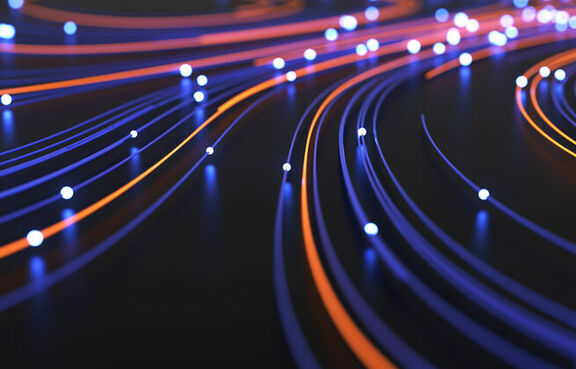 Digital Abstract Big Data Glowing Flowing AI