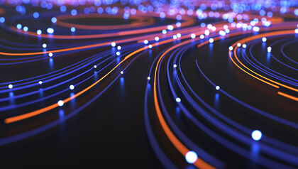 Digital Abstract Big Data Glowing Flowing AI