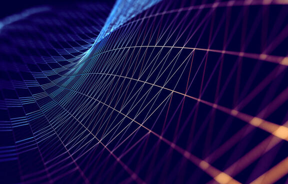 Digital Abstract Mesh Net Connection Wave Geometric