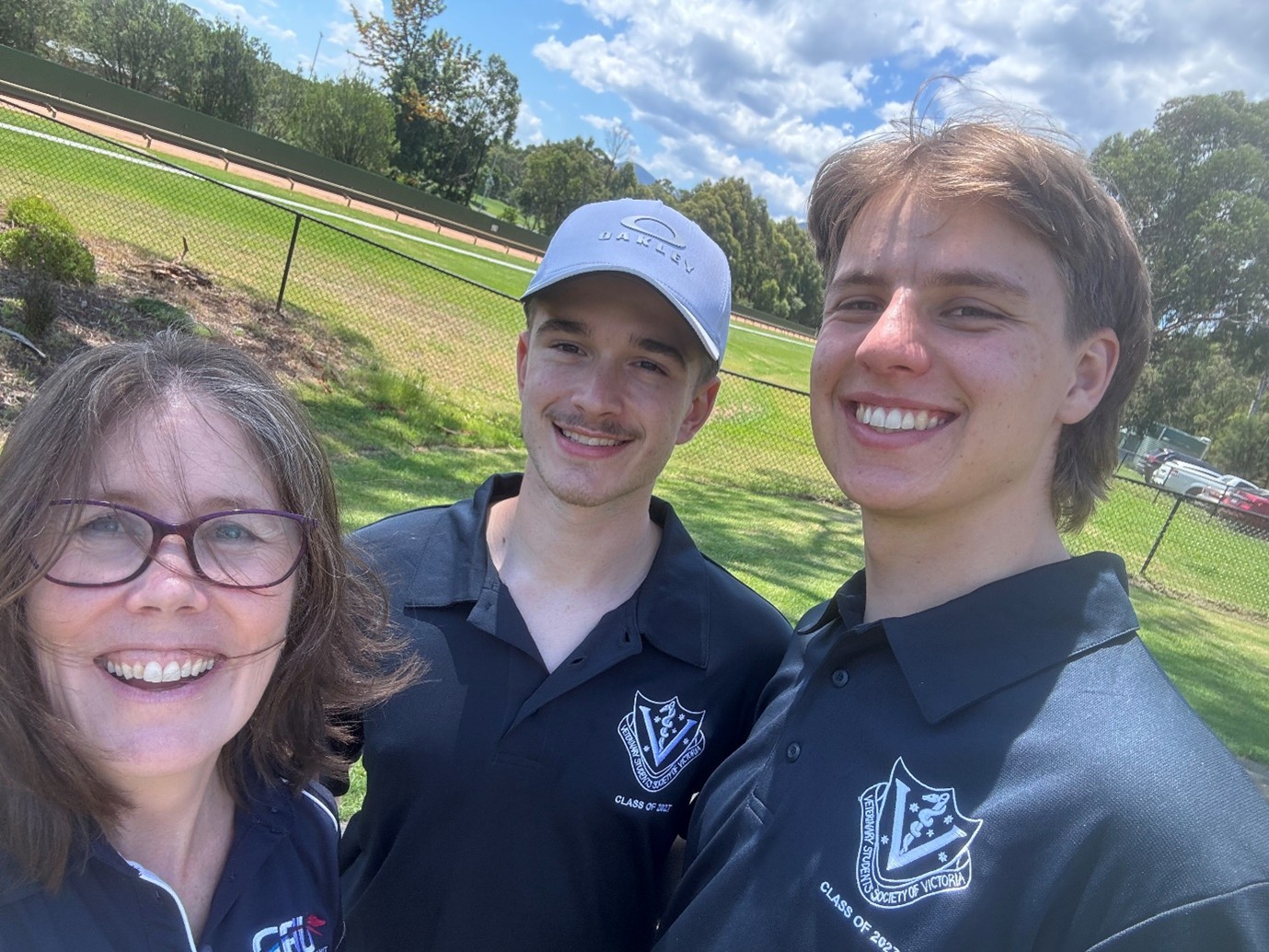 Dr Cathy Deague and University of Melbourne DVM1 students Luke Lezaja and Denzill Nicholls.jpg