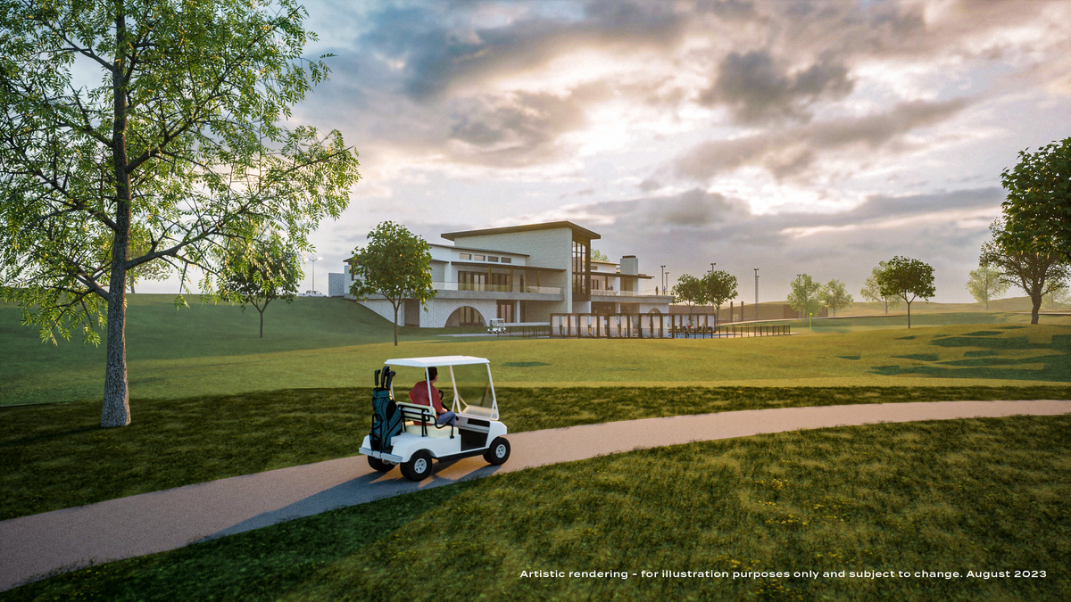 rendering of future golf course and amenity center