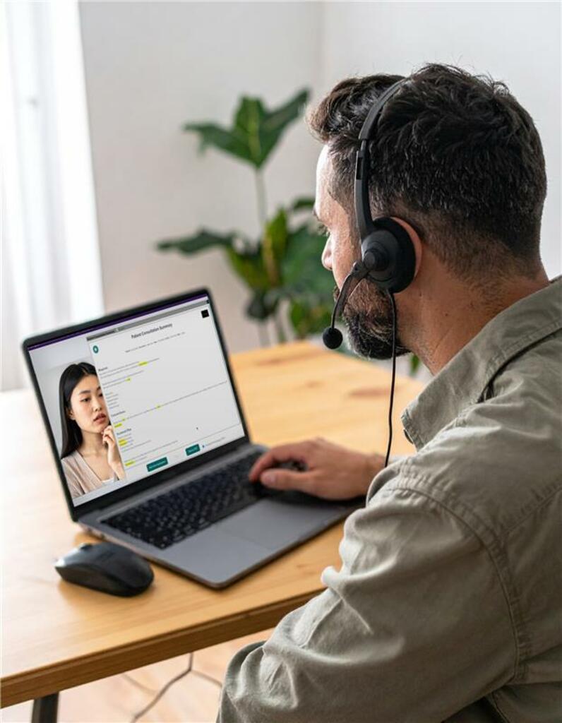 Image showing a consumer and clinician using Healthdiresct's video call virtually from their home.