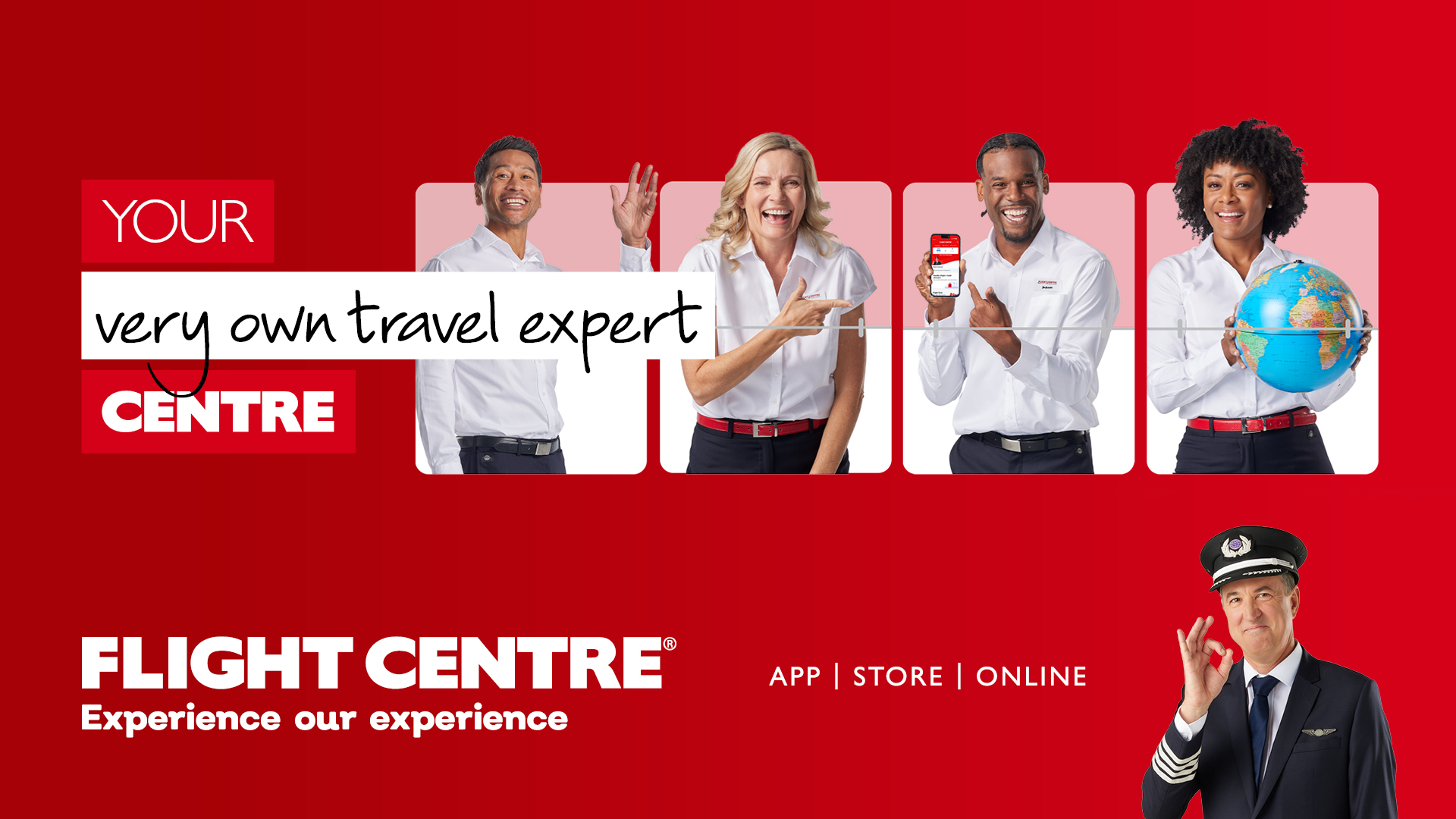 Your very own travel expert. Flight Centre. Experience our experience.