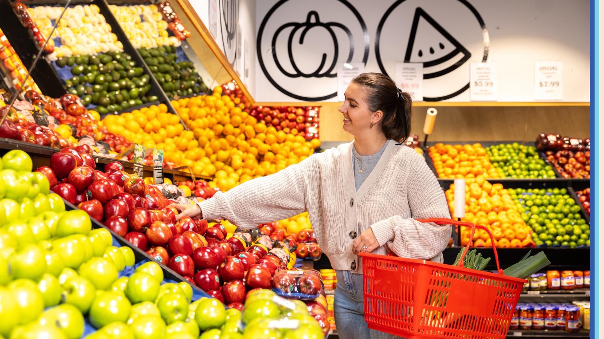 Customer shopping in fruit and veg shop