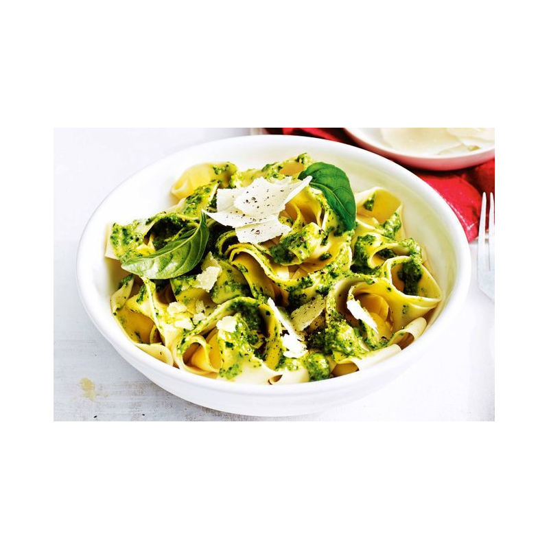Fresh Pasta with Basil Pesto