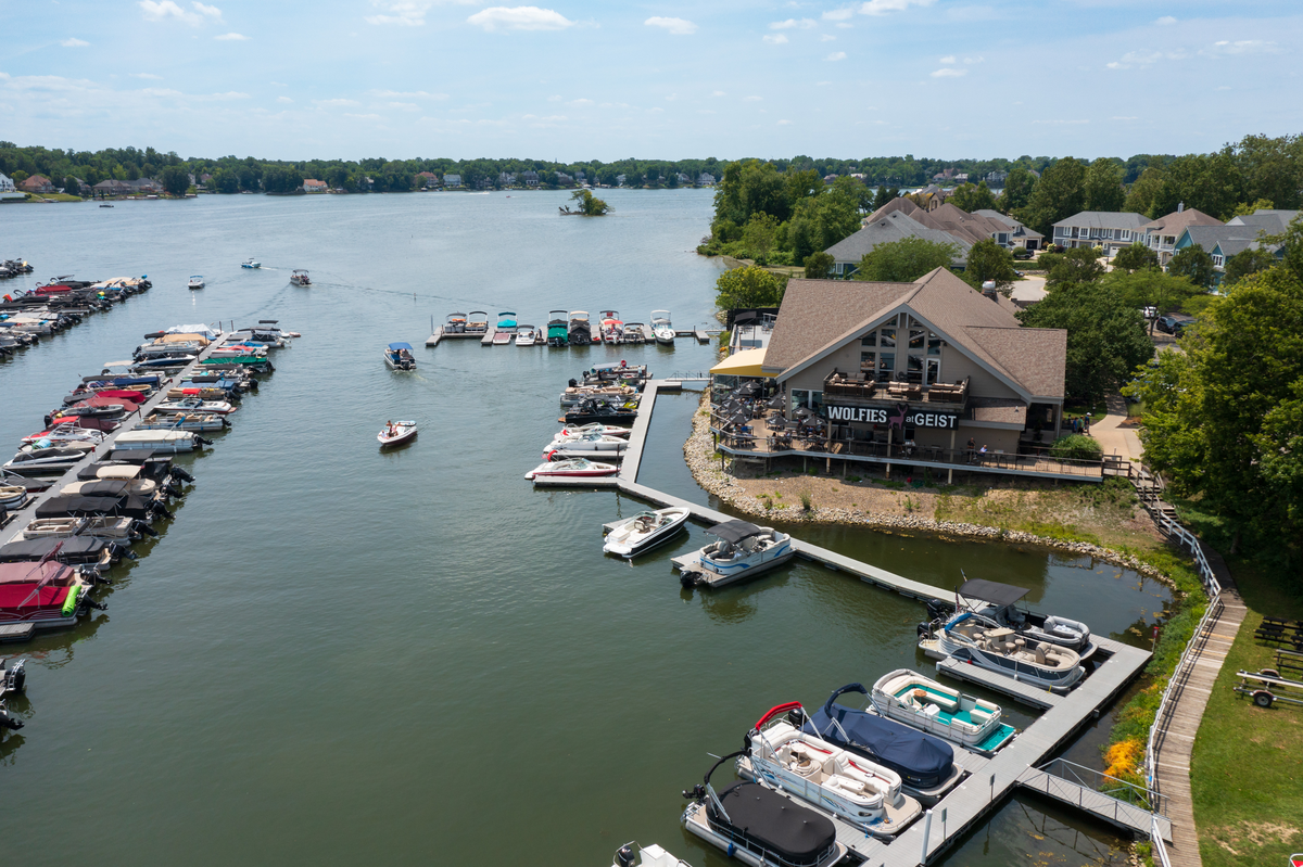 geist reservoir with boats