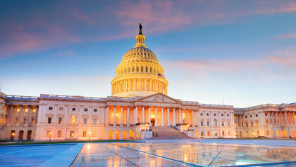U.S. Capitol building at sunset