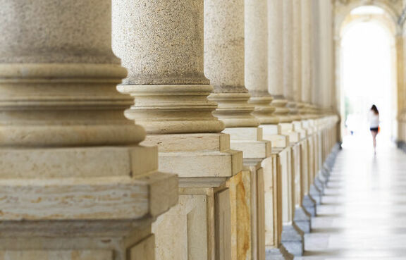 Columns outside of a government building