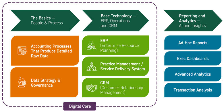 Graphic showing the core capabilities of a CFO