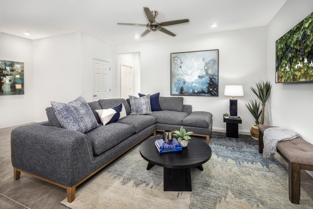 living room with couch and rug