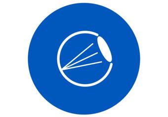 HOYA icon: white eye on blue background