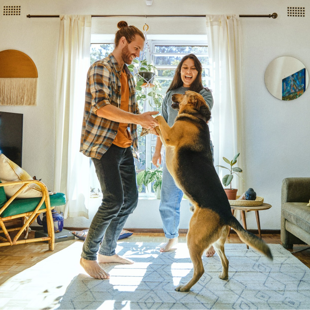 happy family moving into their new home