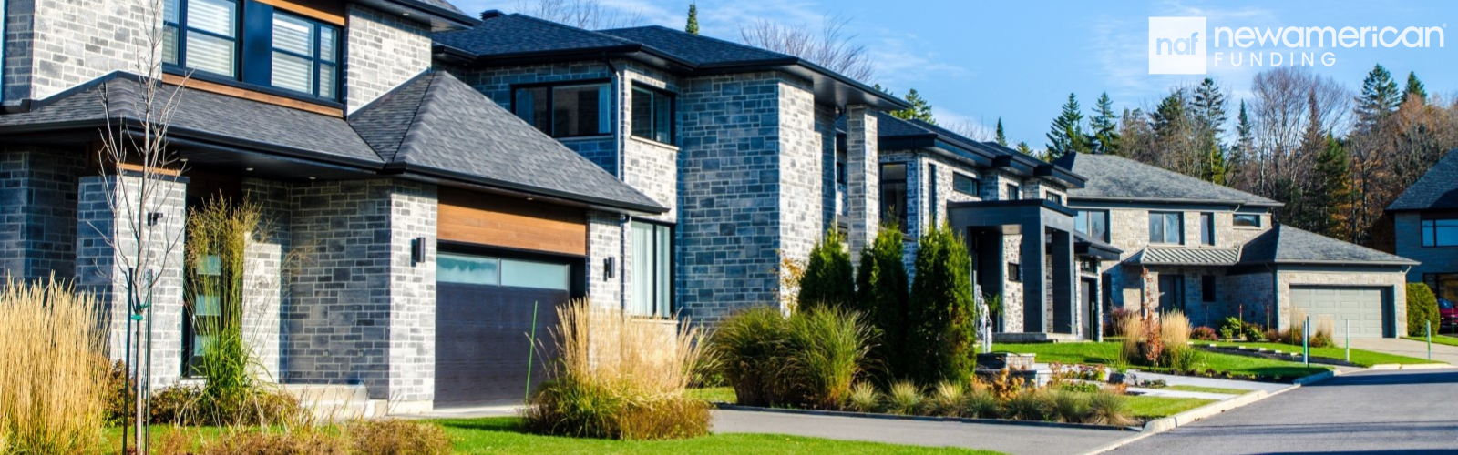 Row of newly built homes