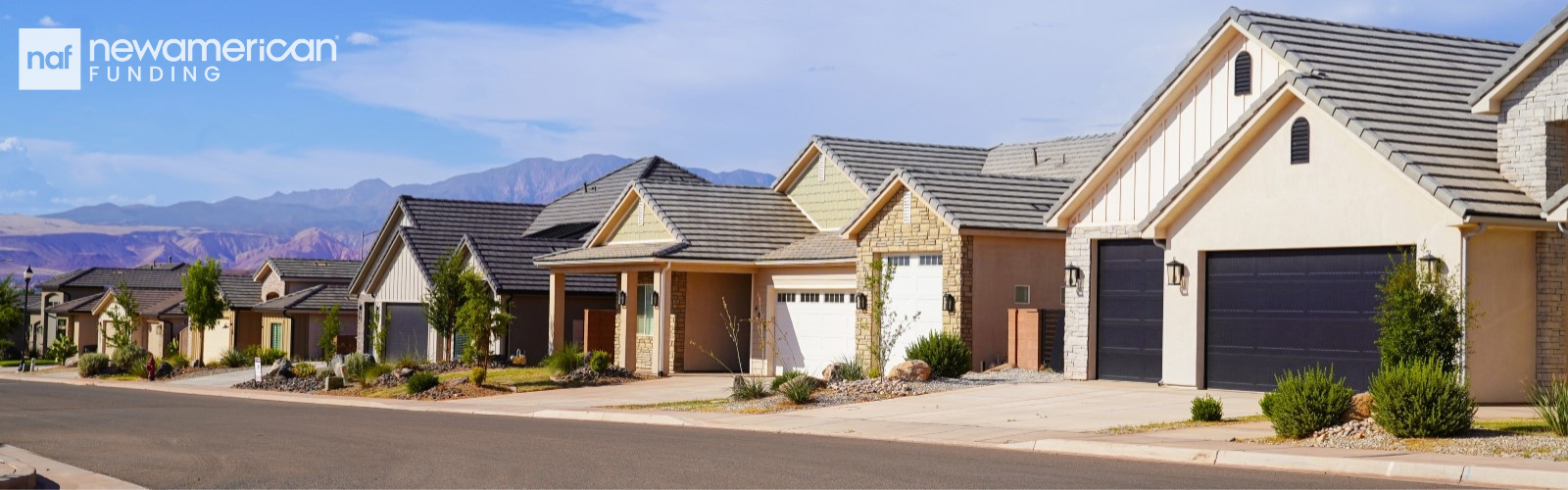 A row of houses in a neighborhood