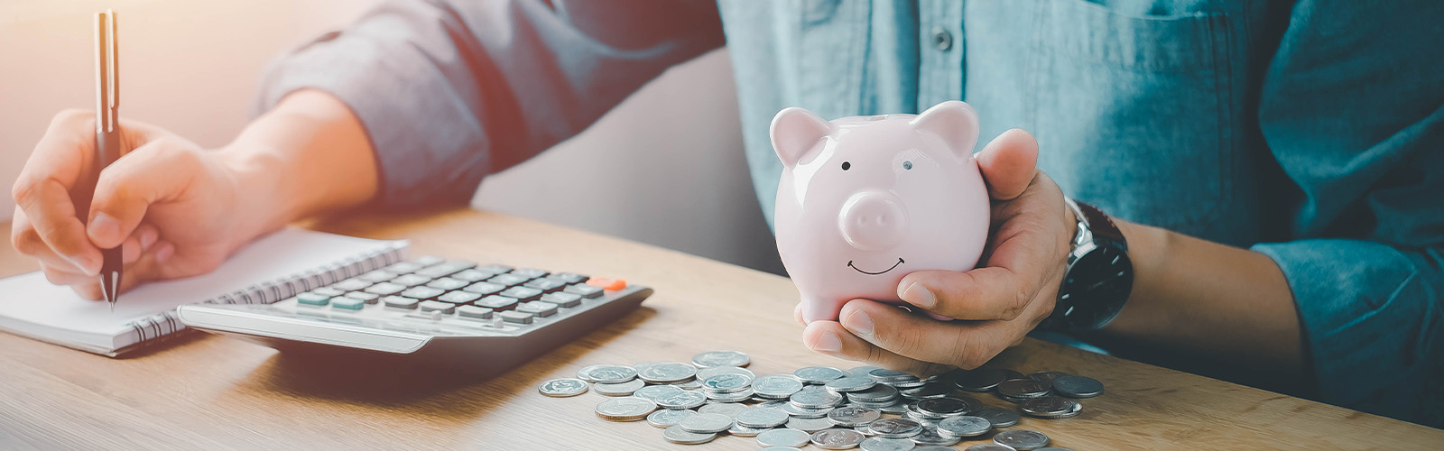 A person saving money