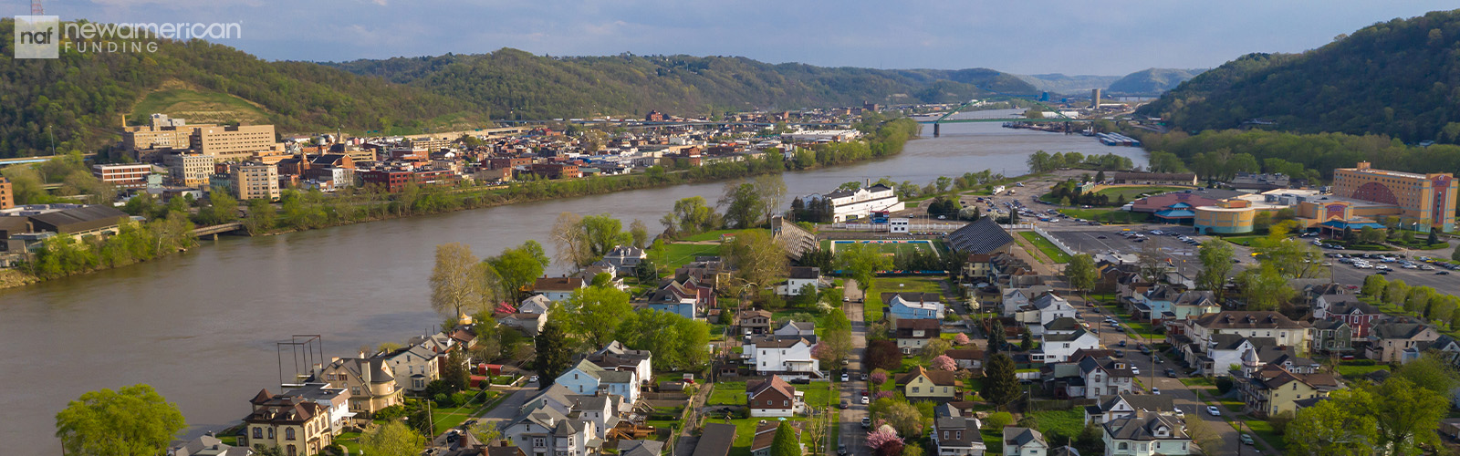 Aerial view of West Virginia neighborhood