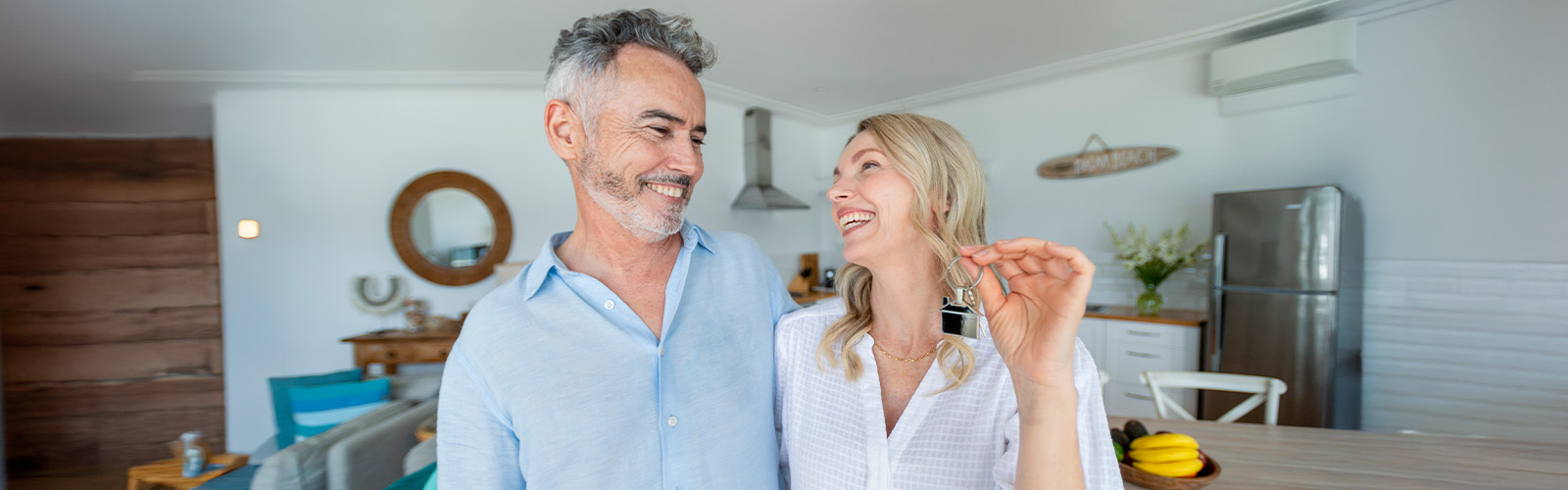 Older couple in their new home