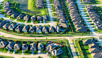 Ariel view of a suburban neighborhood