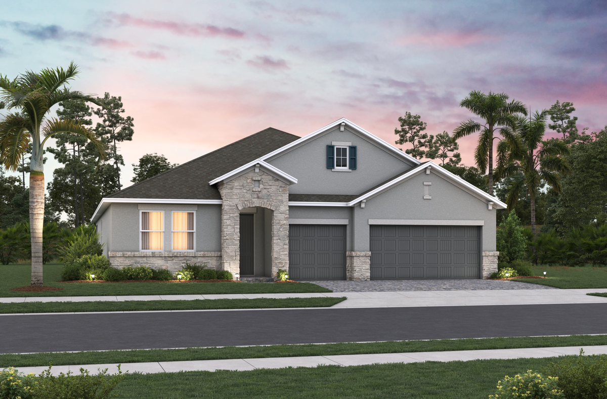 front exterior of home with stone accents