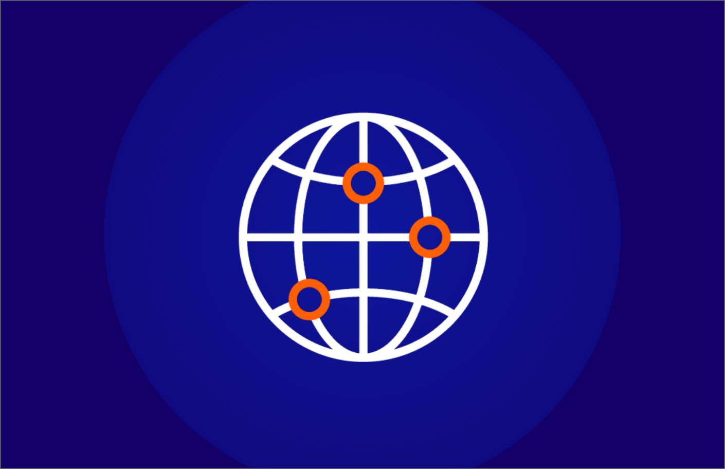 Icon of a globe with network connections, symbolizing the world or global connectivity
