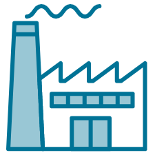 blue factory icon
