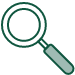 Dark green magnifying glass icon