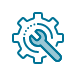 blue wrench gear icon 