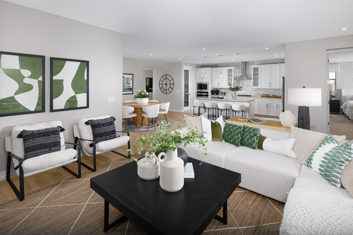 sectional with coffee table and accent chairs