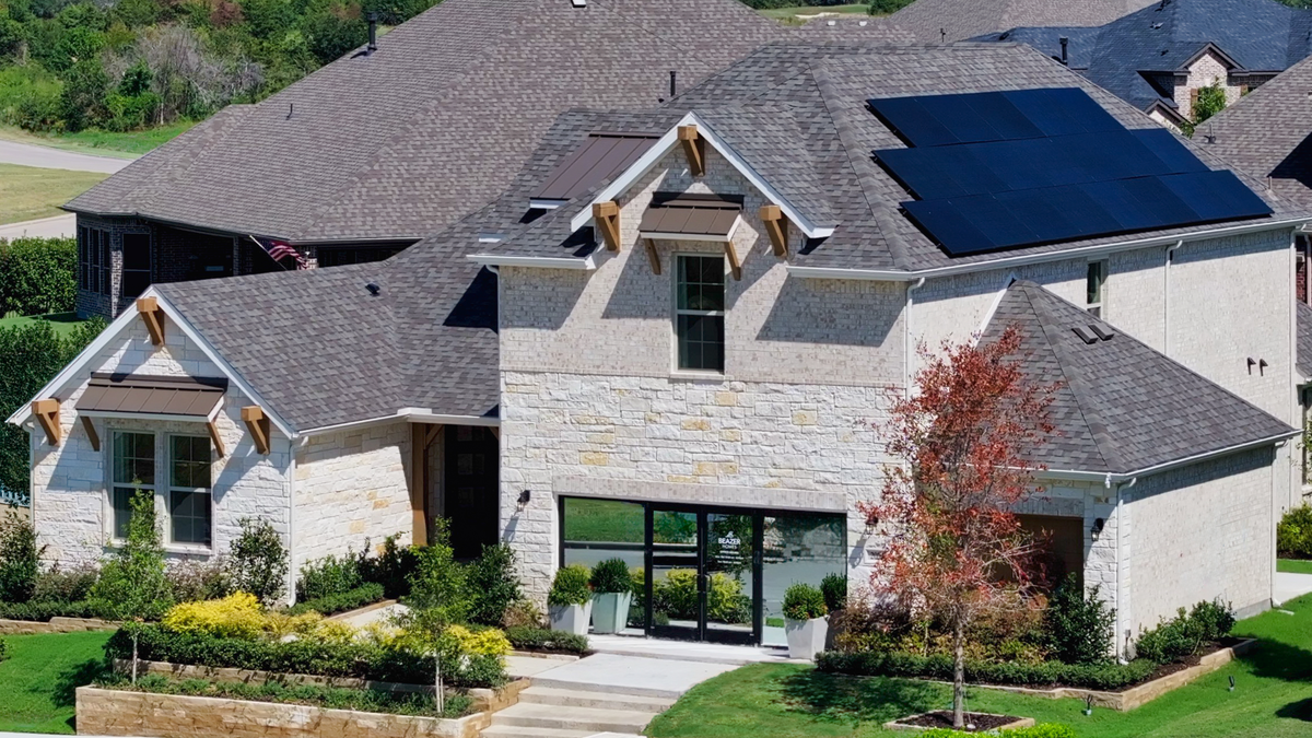 model home with standard solar panels