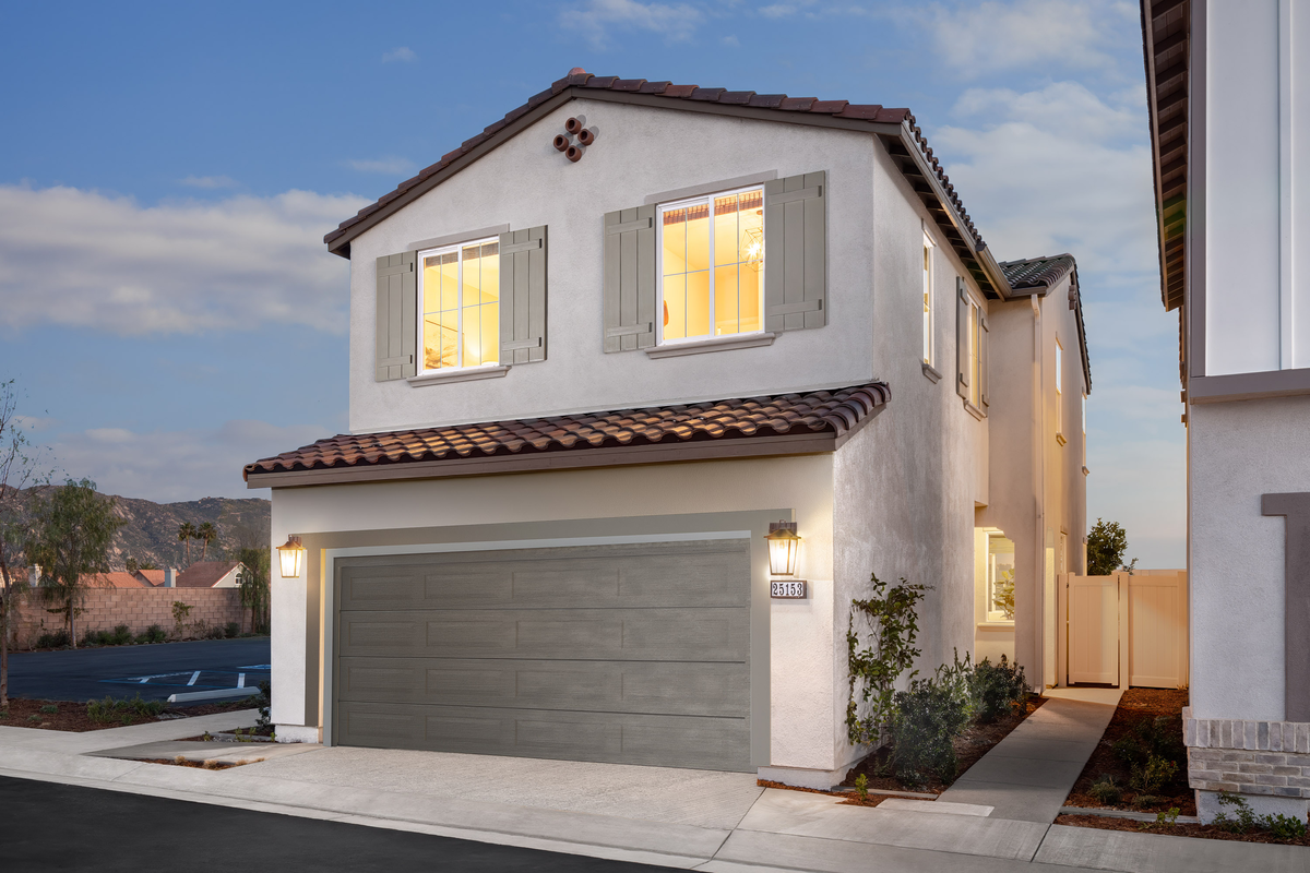exterior of two-story home with neutral paint